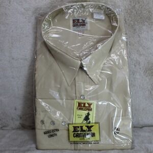 Ely Cattleman XXL Western Pearl Snap Shirt NOS Full Cut‎ Extra Length